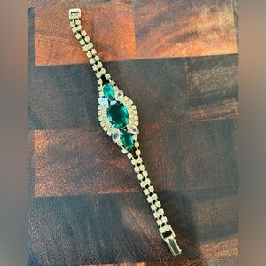 Vintage faux diamond bracelet with high quality clasp